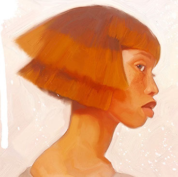 Portrait painted by Carey Muhammad The Redhead Step Child.